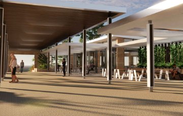 Golf pavilion concourse looking south